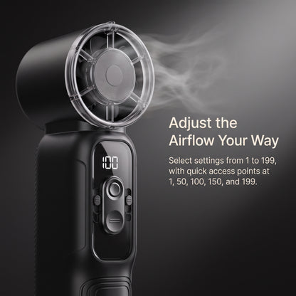 Portable Mini Rechargeable Handheld Fan with 1-199 Speed Control