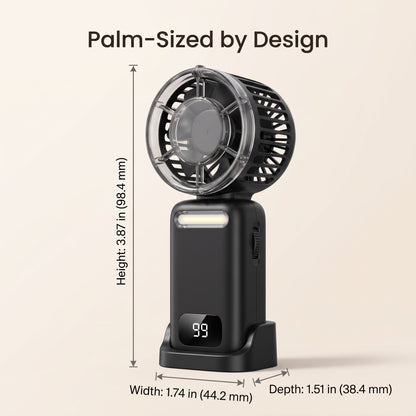 Portable Mini Rechargeable Handheld Fan with 1-199 Speed Control