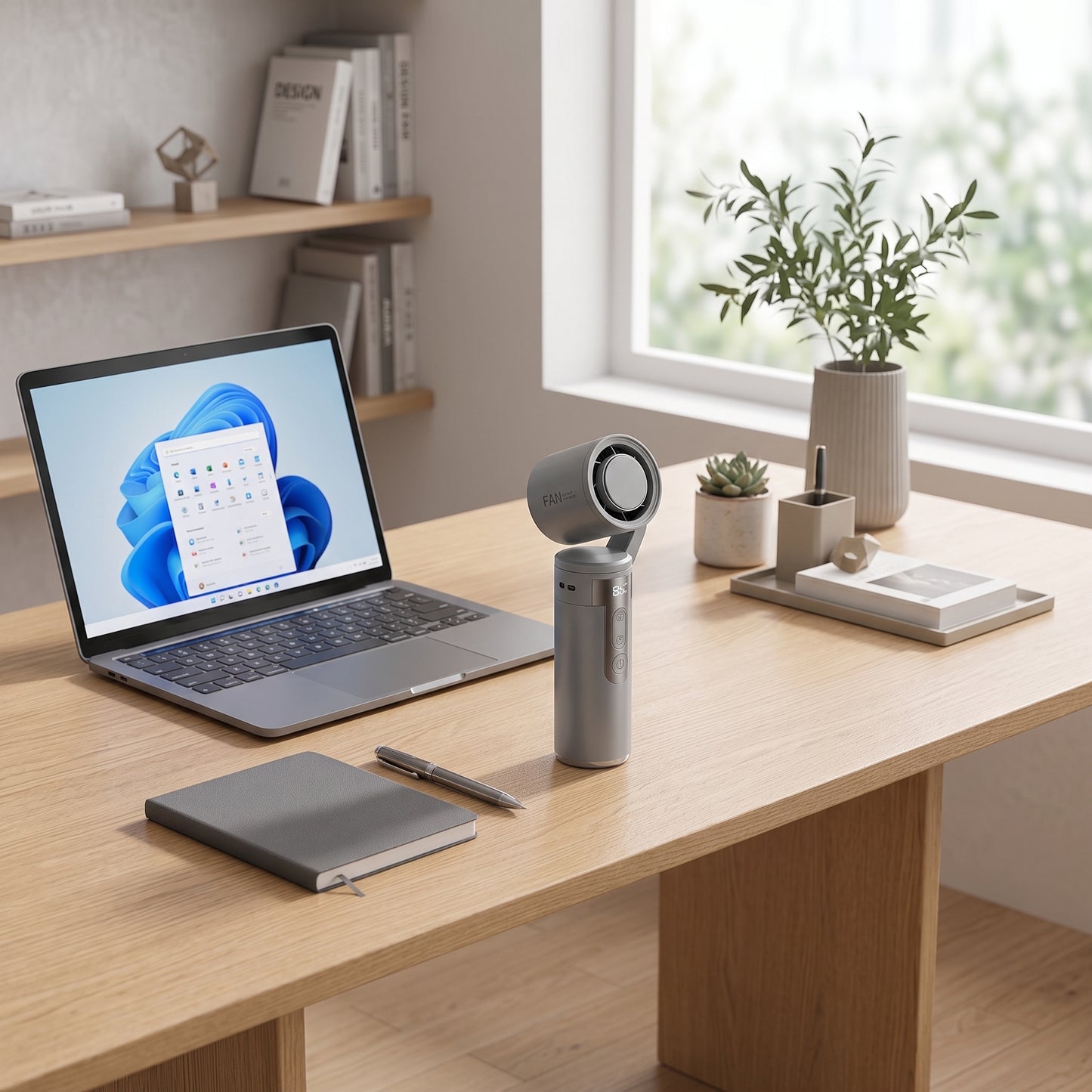 Portable Pivot-Head Cooling Fan with Semiconductor Cooling & Digital Display