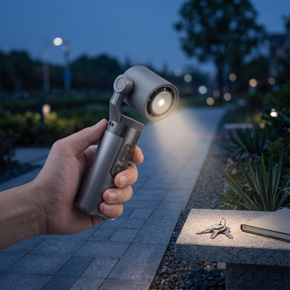 Portable Pivot-Head Cooling Fan with Semiconductor Cooling & Digital Display