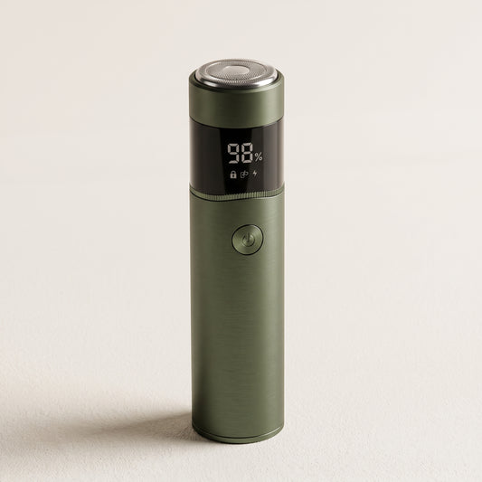 Portable Single-Head Rotary Electric Shaver with Digital Display