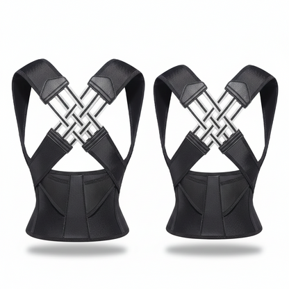 Adjustable back and shoulder posture support front view