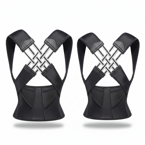 Adjustable back and shoulder posture support front view