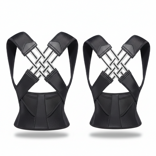 Adjustable back and shoulder posture support front view