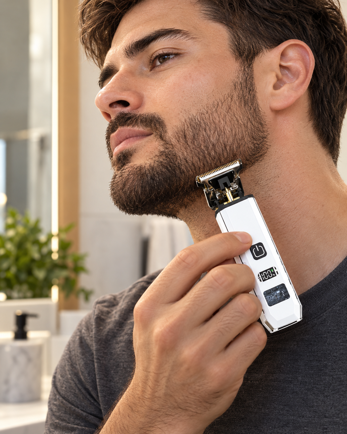 Digital T-Blade Hair & Beard Trimmer with 4 Guide Combs