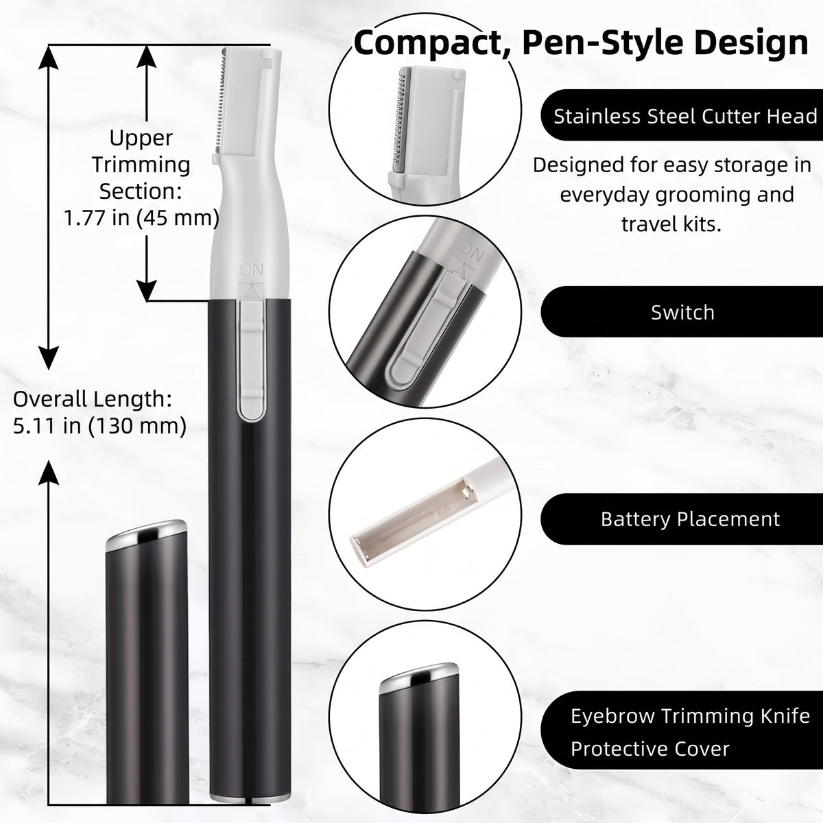 Precision Electric Eyebrow & Facial Hair Trimmer