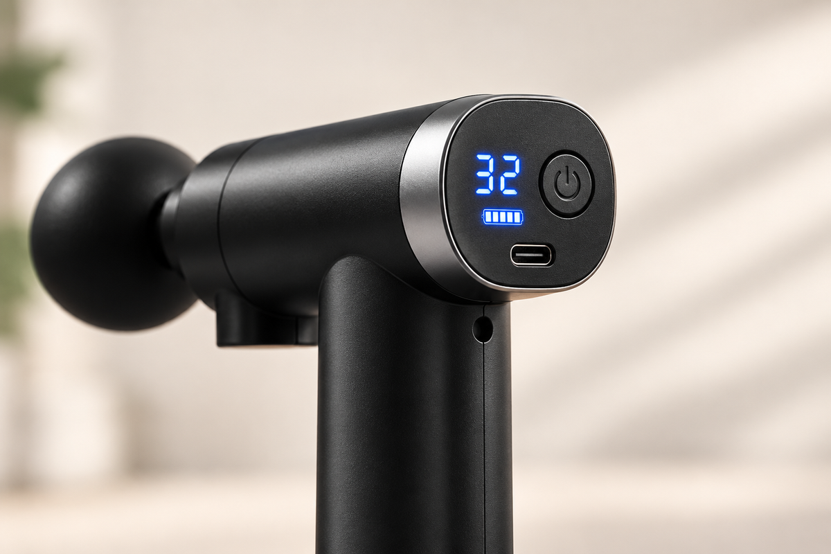 Folding Percussion Massage Gun with 32 Intensity Levels