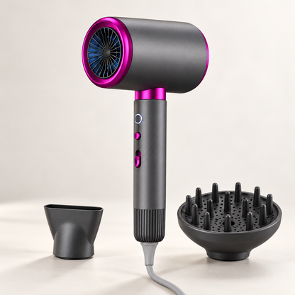 High-Speed Hair Dryer with LED Temperature Halo & Styling Attachments