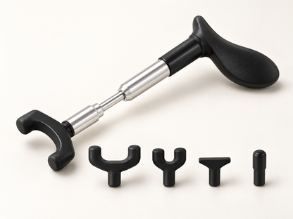 Manual Trigger Point Pressure Massager with Interchangeable Head Options