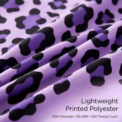 Purple Leopard Print 3-Piece Duvet Cover Set