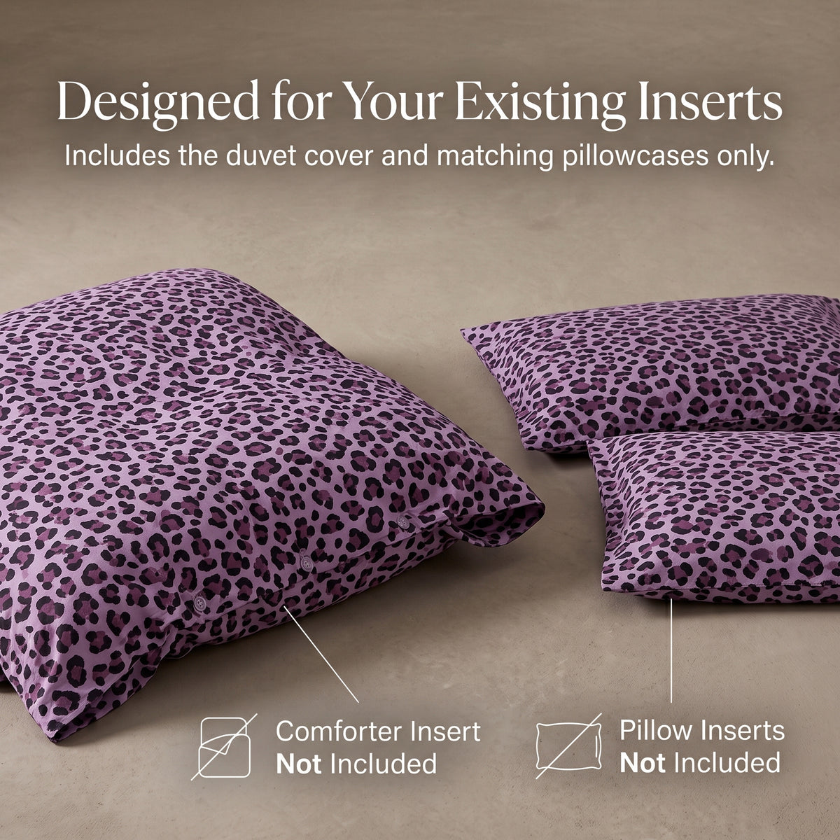 Purple Leopard Print 3-Piece Duvet Cover Set