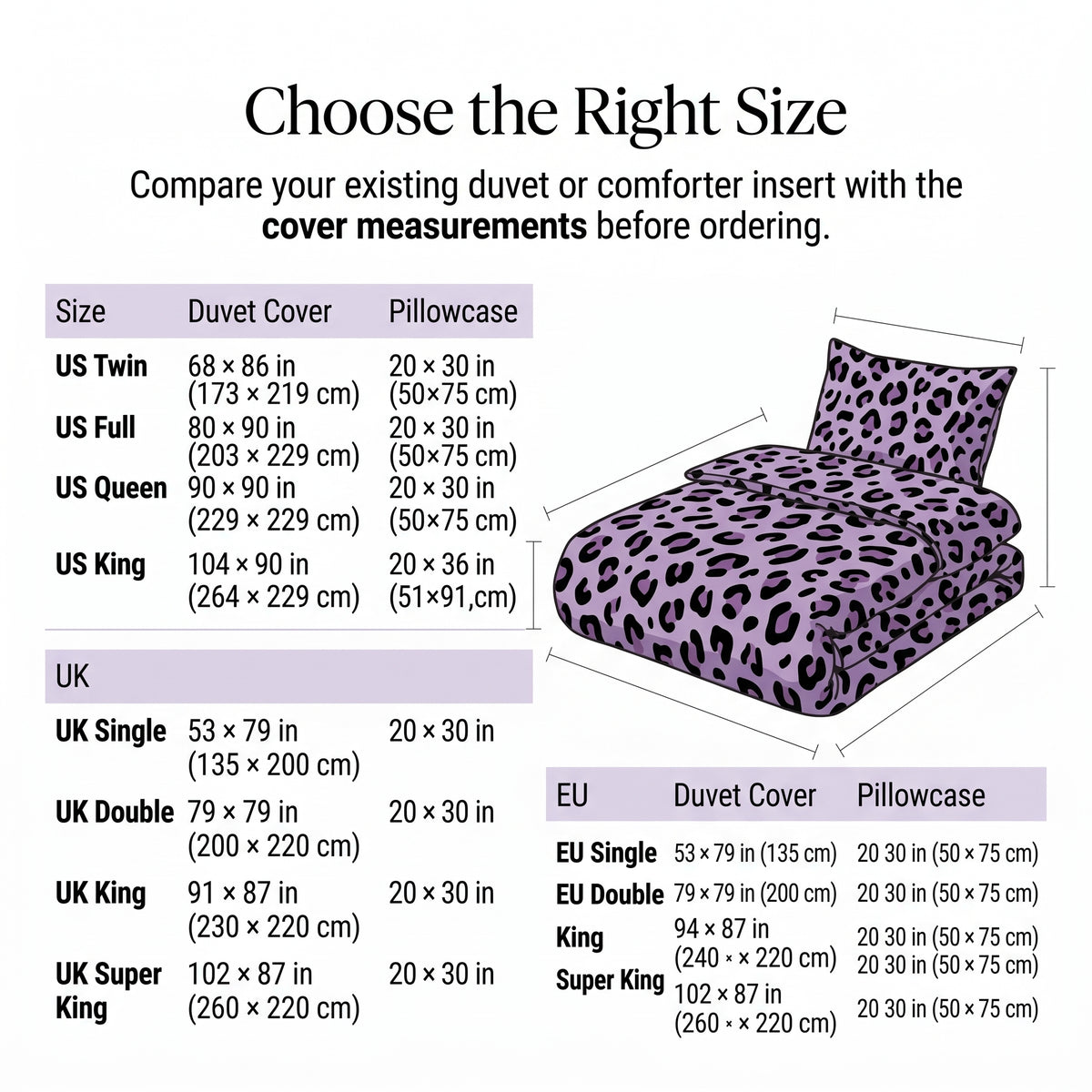Purple Leopard Print 3-Piece Duvet Cover Set