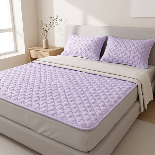 Quilted Cooling Latex-Fill Mattress Pad & Pillow Cover Set