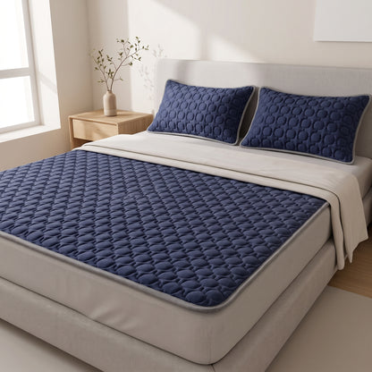 Quilted Cooling Latex-Fill Mattress Pad & Pillow Cover Set