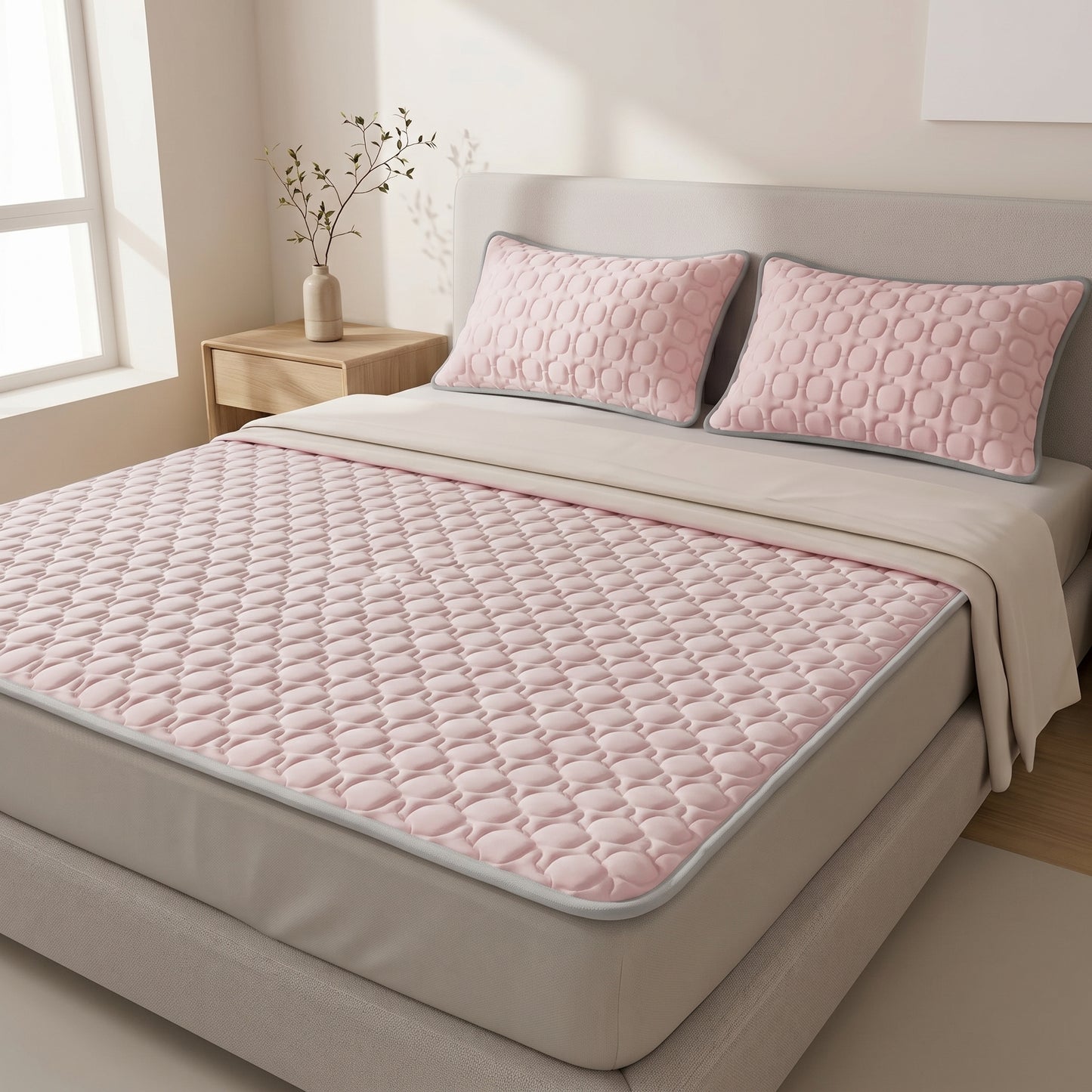 Quilted Cooling Latex-Fill Mattress Pad & Pillow Cover Set