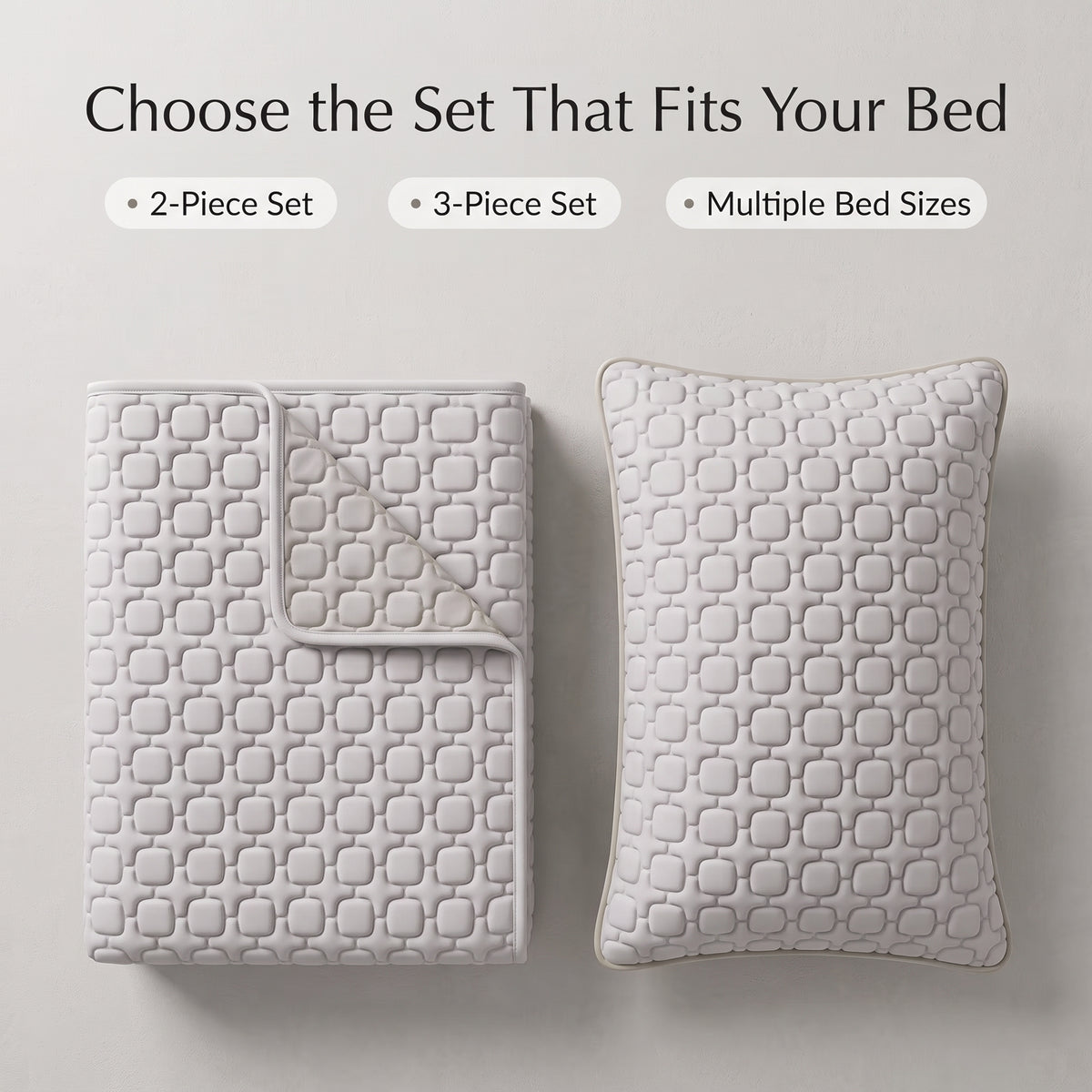 Quilted Cooling Latex-Fill Mattress Pad & Pillow Cover Set