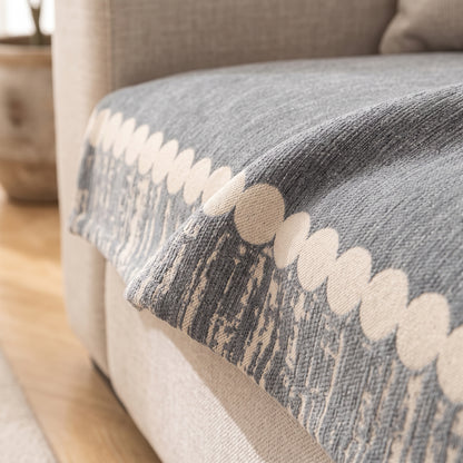 Quilted Non-Slip Modular Sofa Cushion Cover with Woven Border