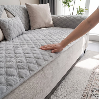 Quilted Plush Non-Slip Sofa Cover Panel