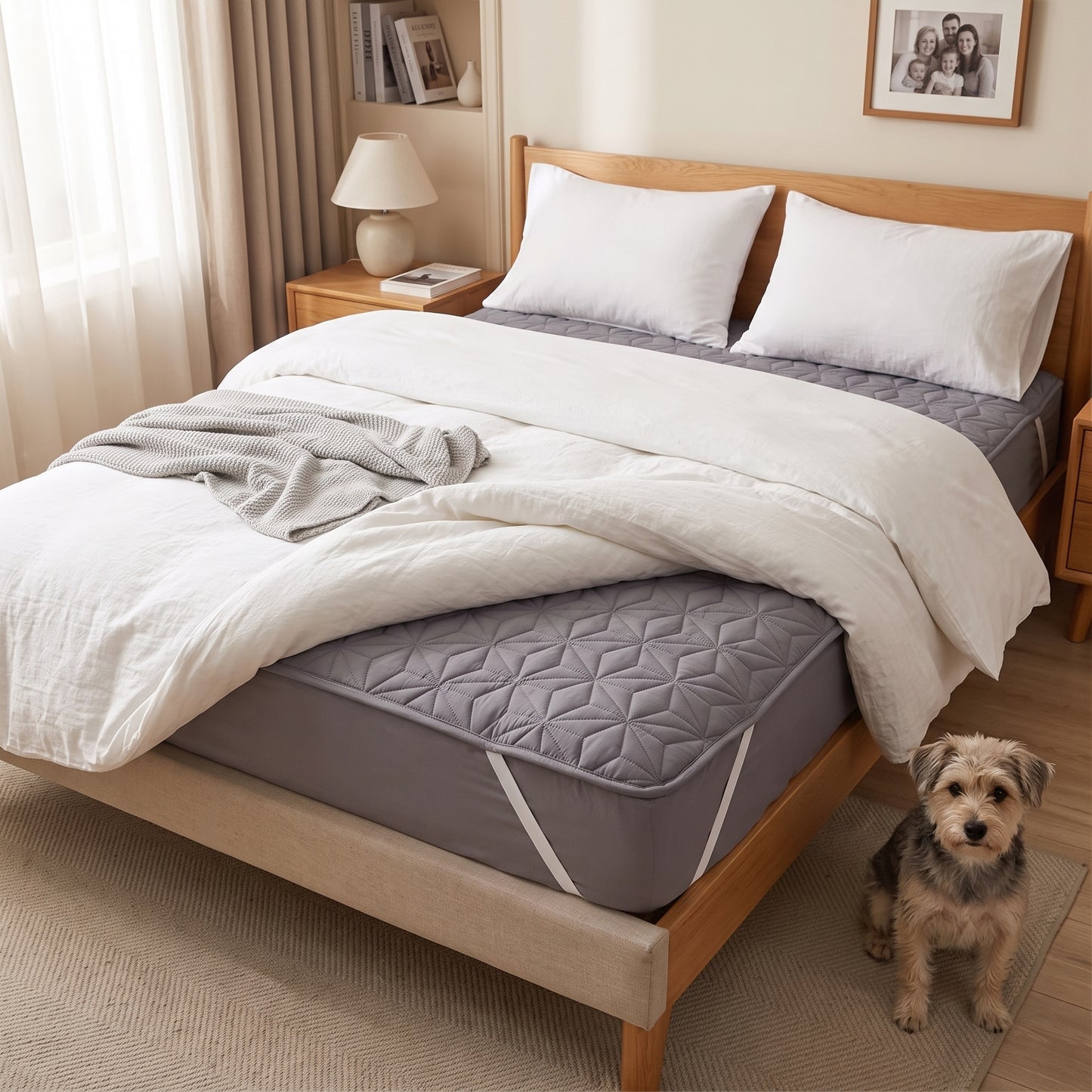 Quilted Waterproof Mattress Protector with Elastic Corner Straps