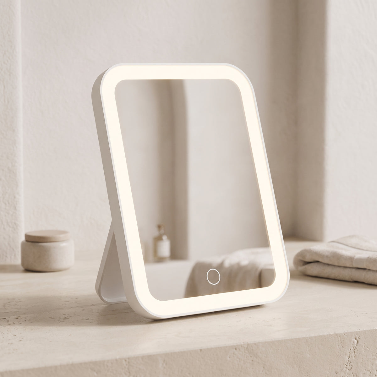 Rechargeable Compact LED Vanity Mirror with 3 Light Tones
