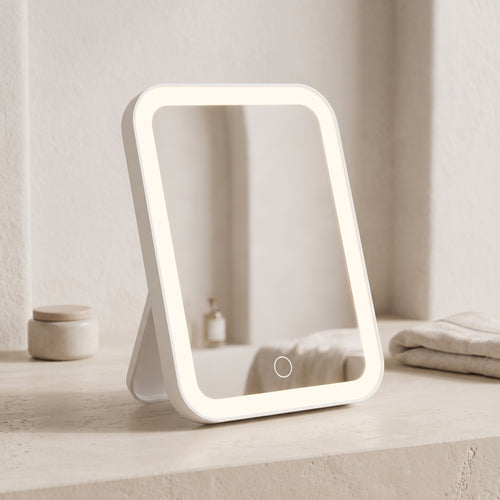 Rechargeable Compact LED Vanity Mirror with 3 Light Tones