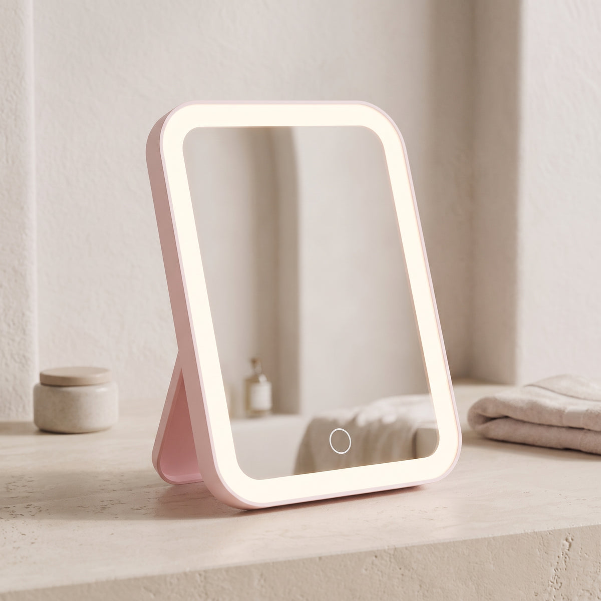 Rechargeable Compact LED Vanity Mirror with 3 Light Tones