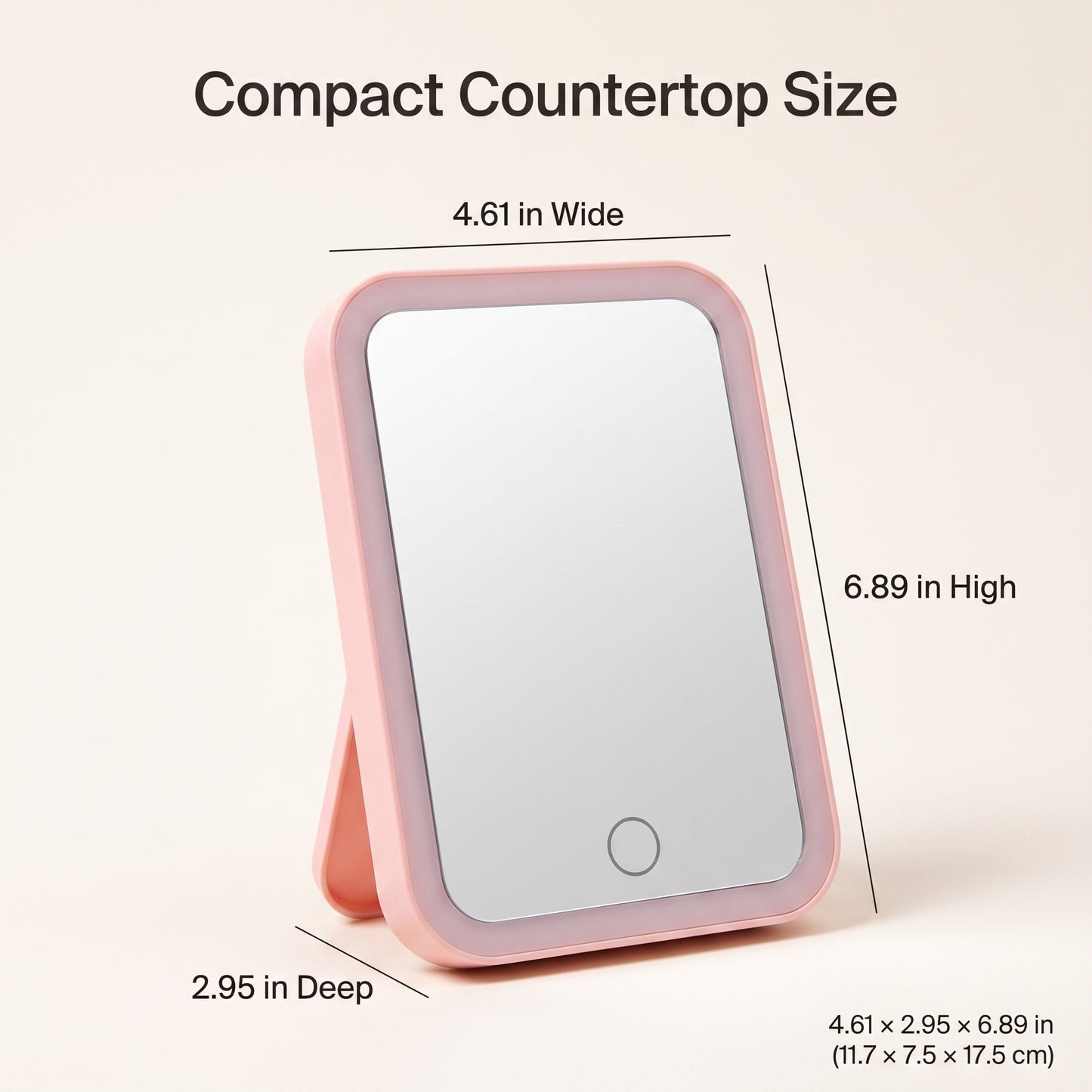 Rechargeable Compact LED Vanity Mirror with 3 Light Tones