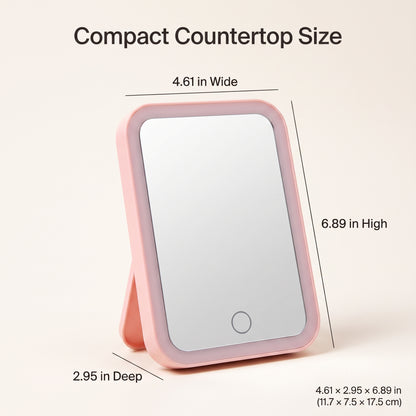 Rechargeable Compact LED Vanity Mirror with 3 Light Tones