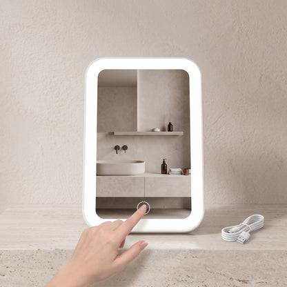 Rechargeable Compact LED Vanity Mirror with 3 Light Tones