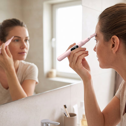 Rechargeable Dual-Head Eyebrow Trimmer with Digital Display
