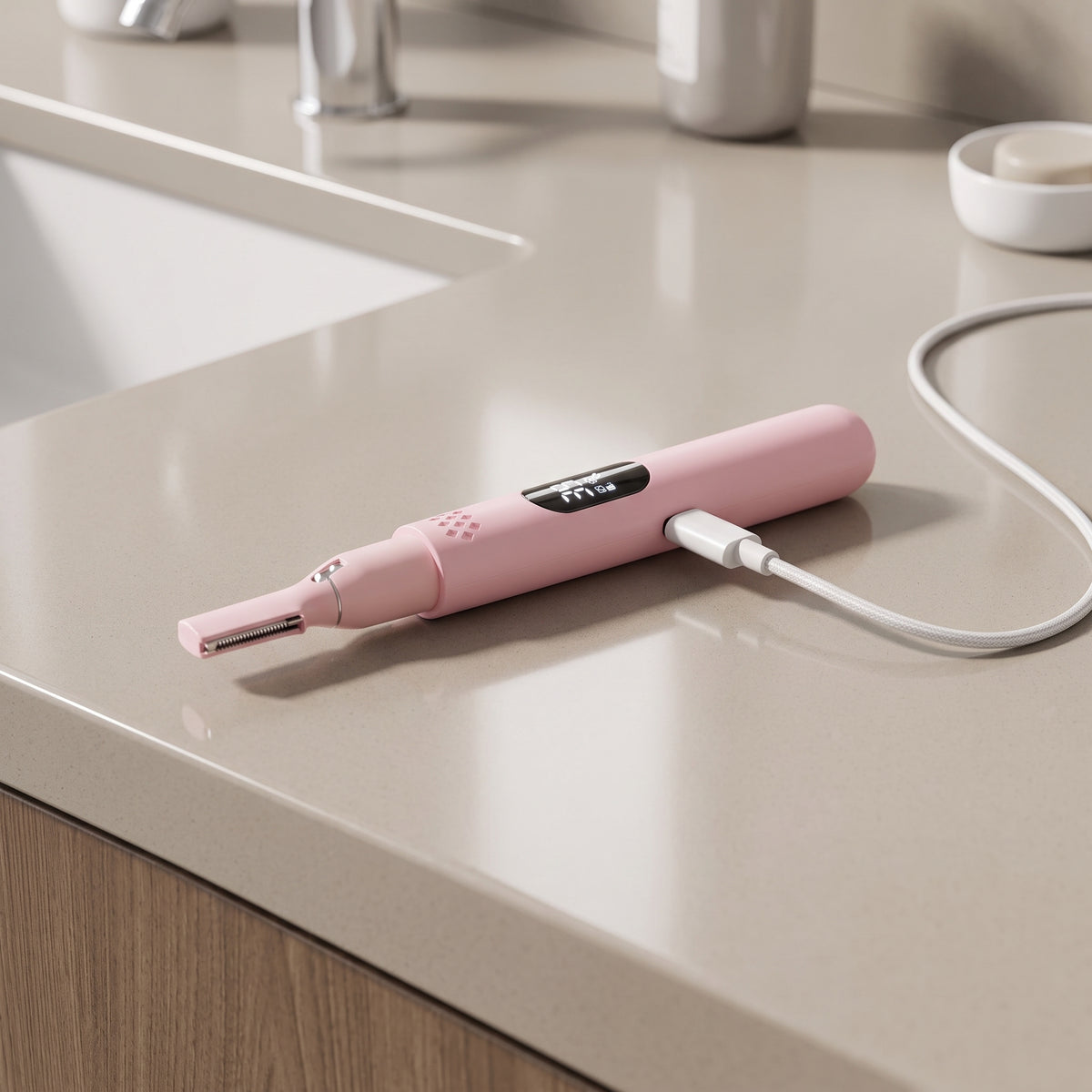Rechargeable Dual-Head Eyebrow Trimmer with Digital Display