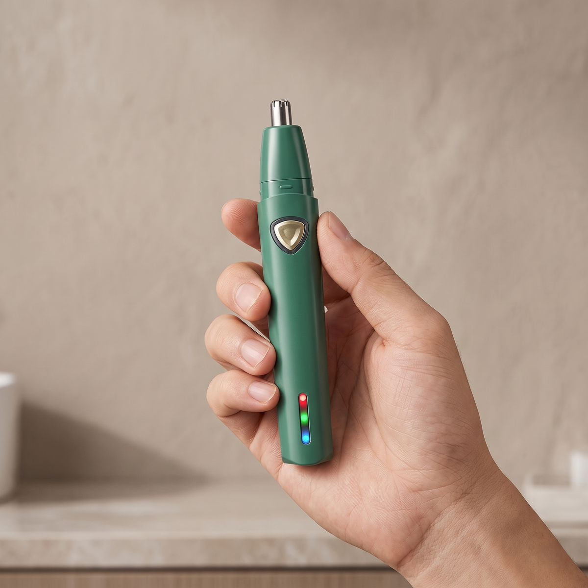 Rechargeable Ear & Nose Hair Trimmer with Dual-Edge Blade