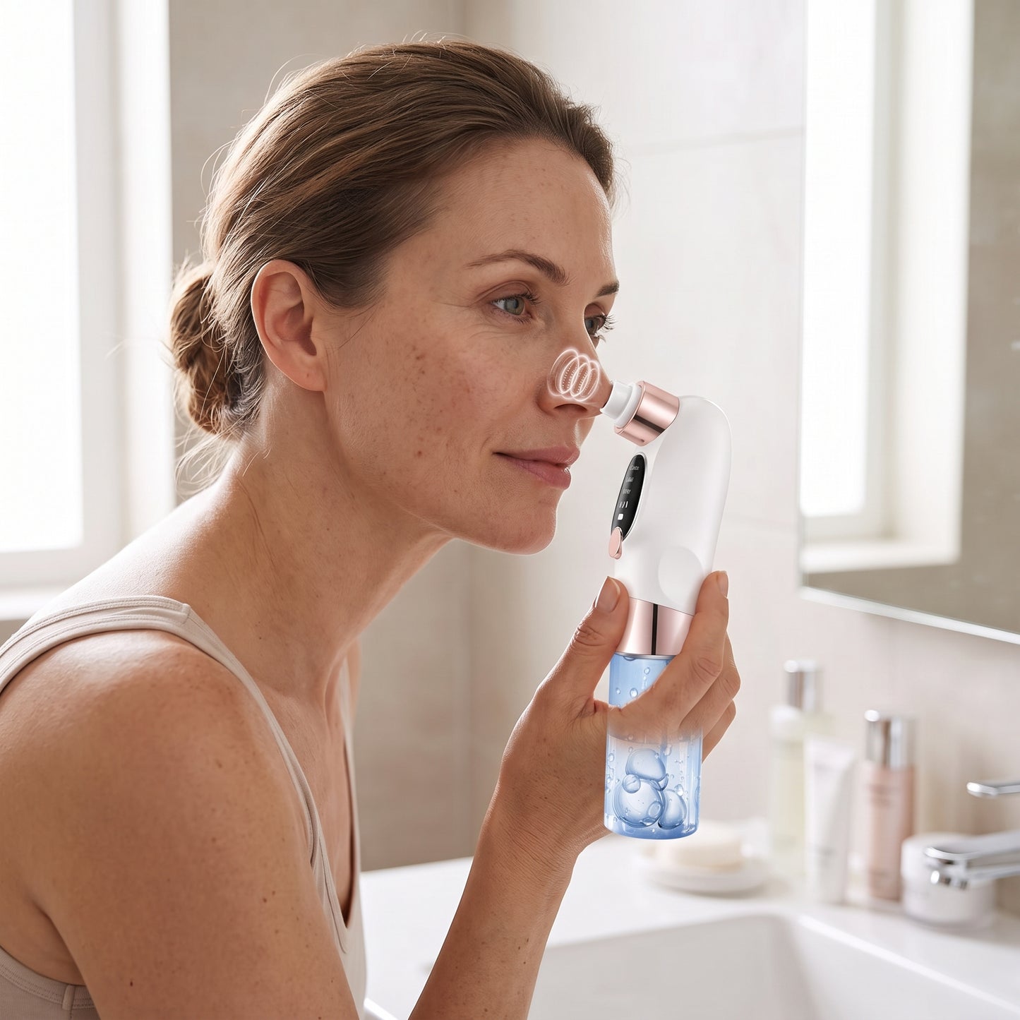 Rechargeable Hydro Suction Facial Pore Cleaner with 6 Interchangeable Tips