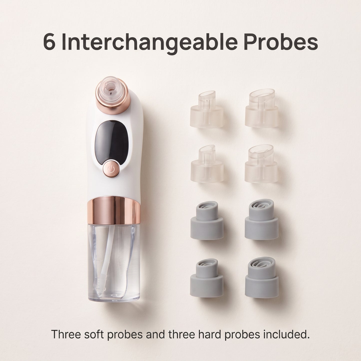 Rechargeable Hydro Suction Facial Pore Cleaner with 6 Interchangeable Tips