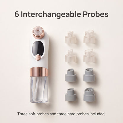 Rechargeable Hydro Suction Facial Pore Cleaner with 6 Interchangeable Tips