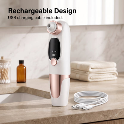Rechargeable Hydro Suction Facial Pore Cleaner with 6 Interchangeable Tips