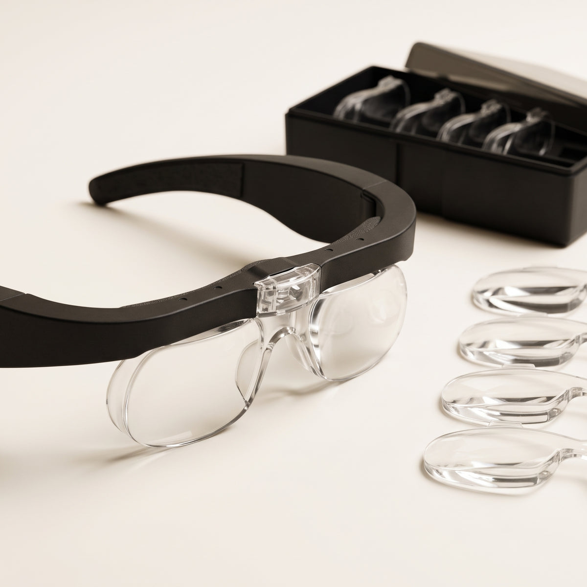 Rechargeable LED Magnifying Glasses with 4 Interchangeable Lenses