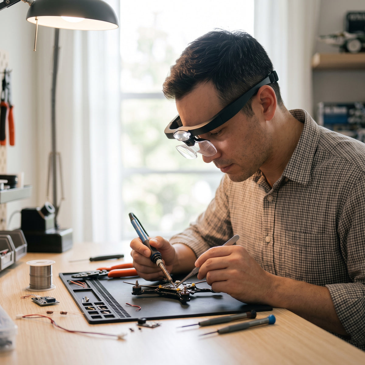 Rechargeable LED Magnifying Glasses with 4 Interchangeable Lenses