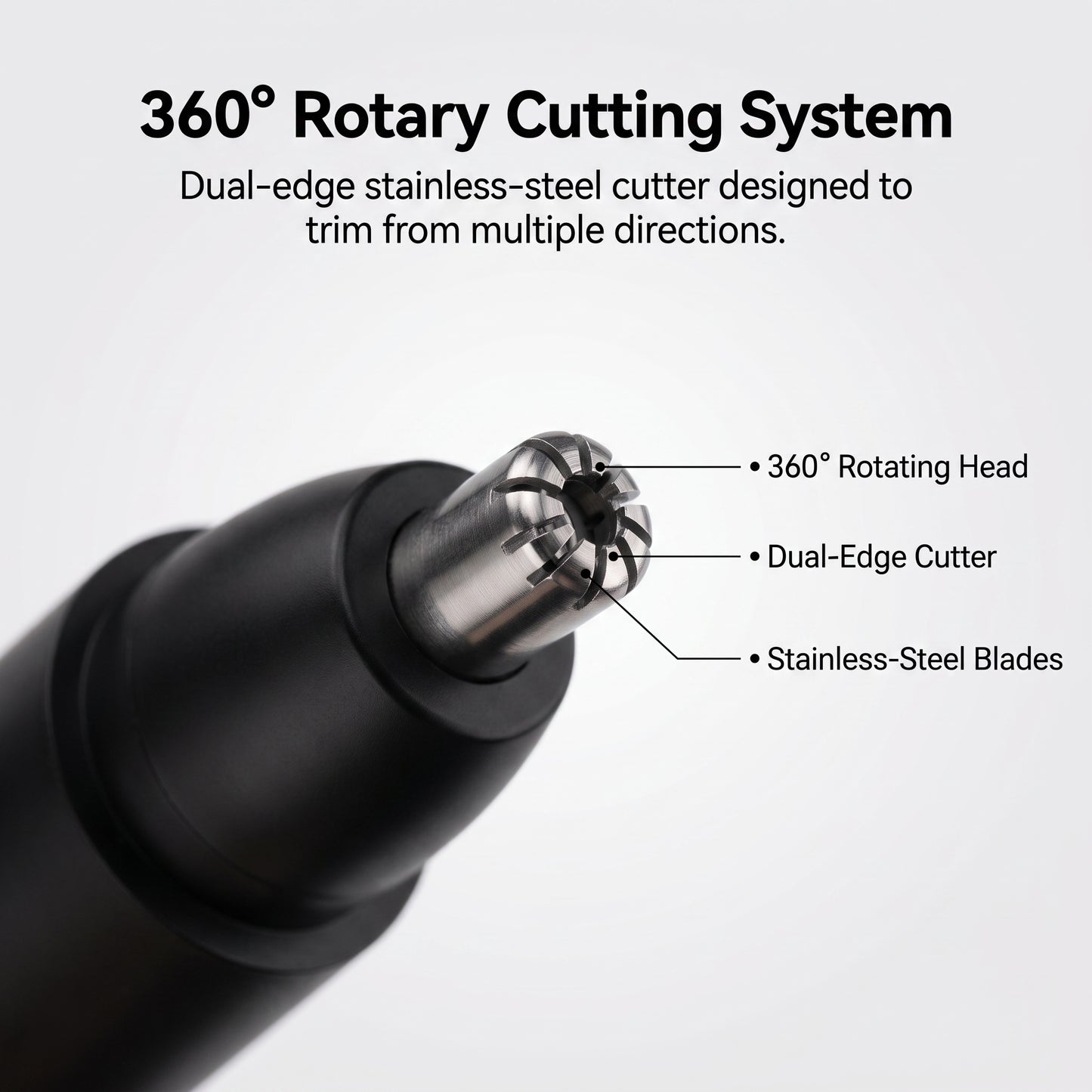 Rechargeable Nose & Ear Hair Trimmer with Rotary Cutting System