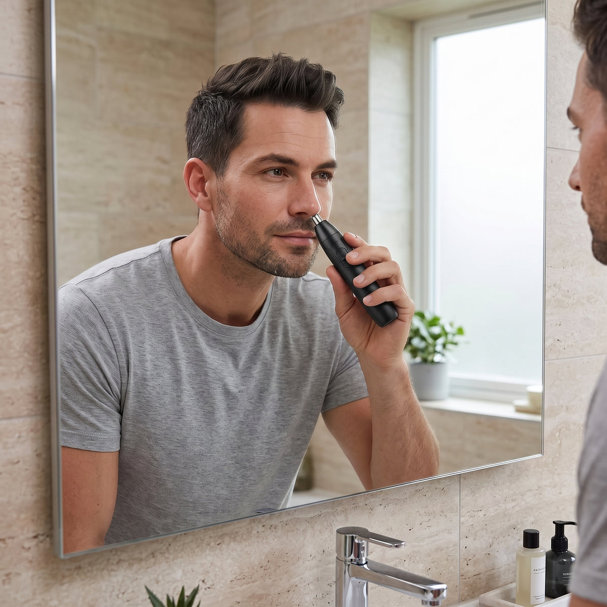 Rechargeable Nose & Ear Hair Trimmer with Rotary Cutting System