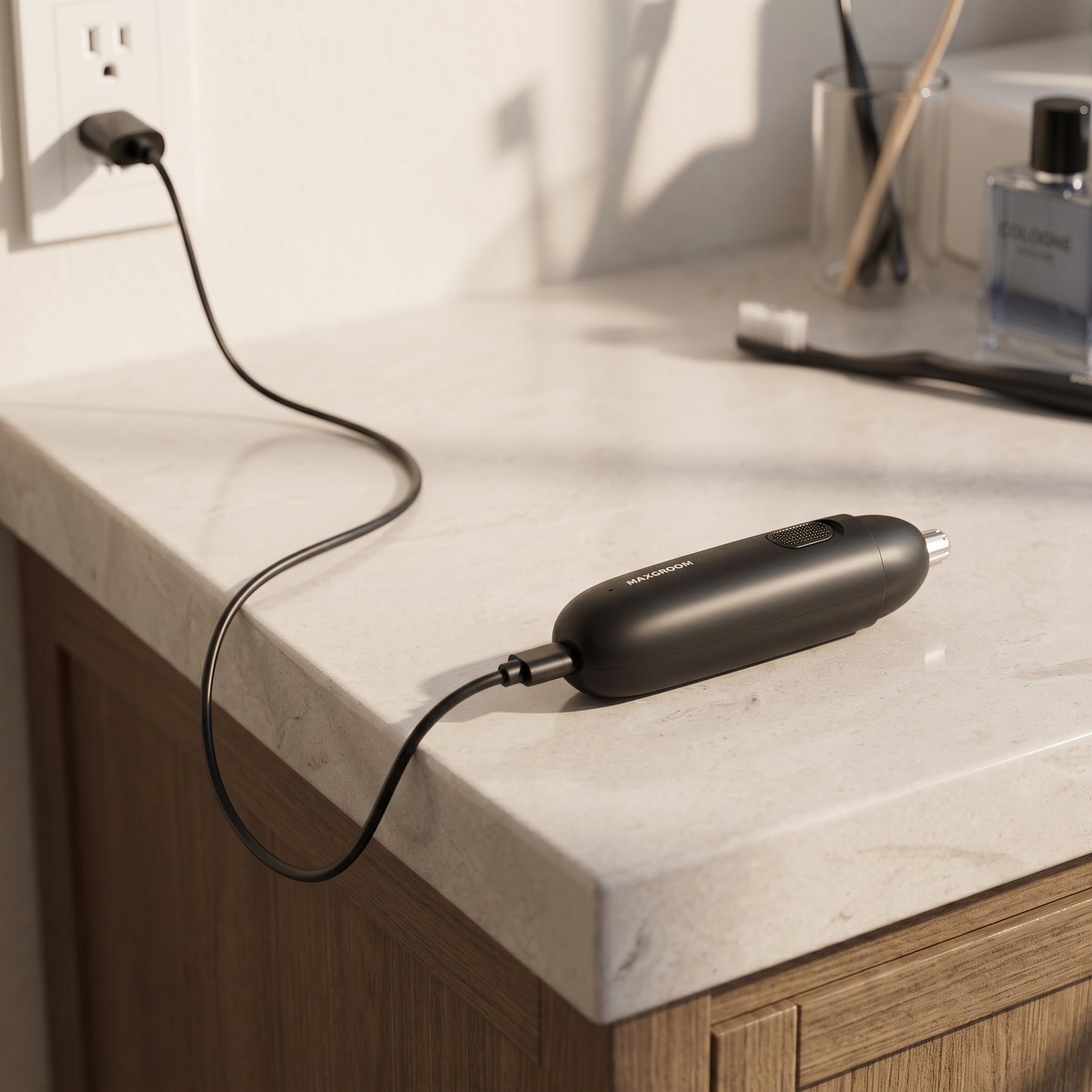 Rechargeable Nose & Ear Hair Trimmer with Rotary Cutting System