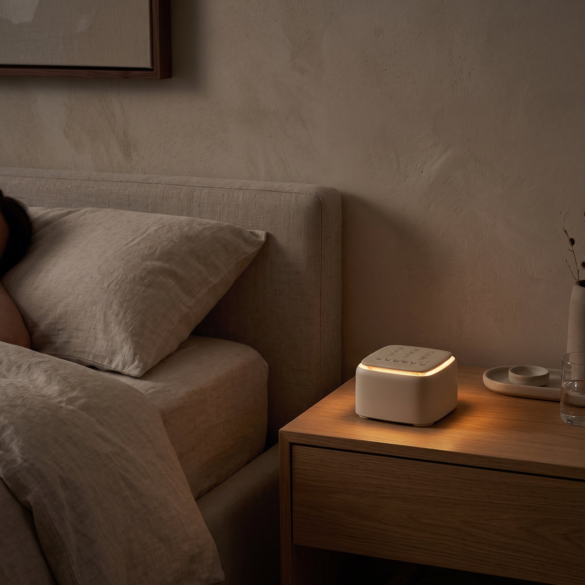 Rechargeable White Noise Machine with 30 Sounds & Warm Night Light