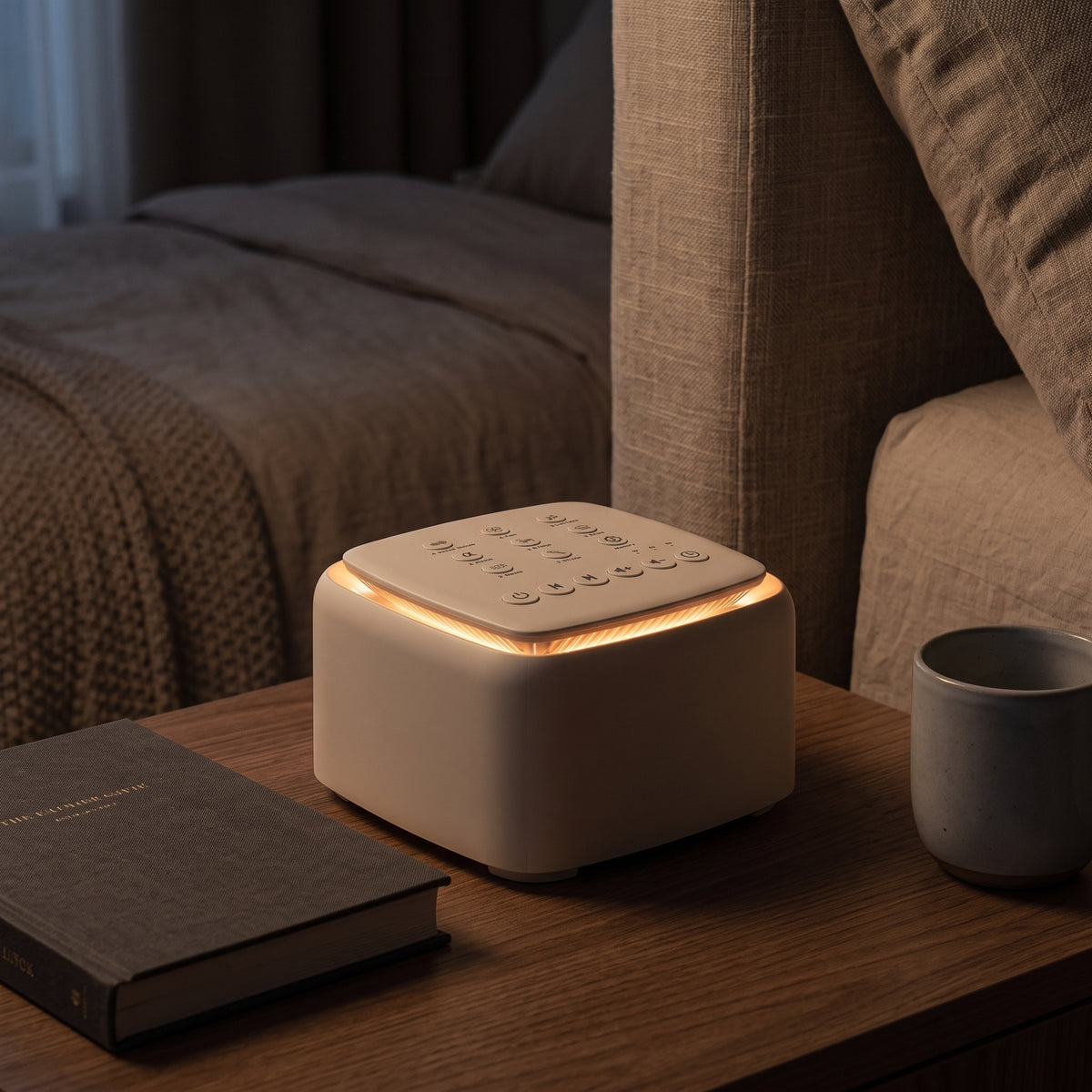 Rechargeable White Noise Machine with 30 Sounds & Warm Night Light