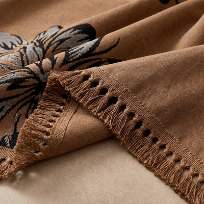 Retro Floral Fringed Sofa Cover Throw