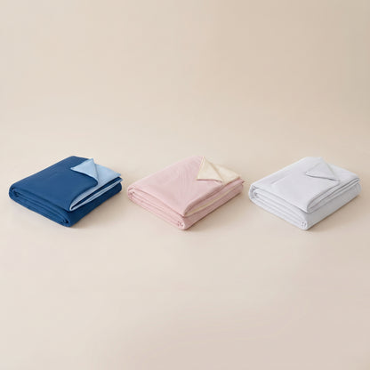 Reversible Cooling Feel Summer Blanket with Dual-Fabric Construction