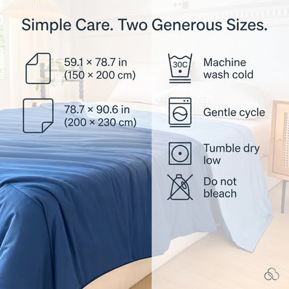 Reversible Cooling Feel Summer Blanket with Dual-Fabric Construction