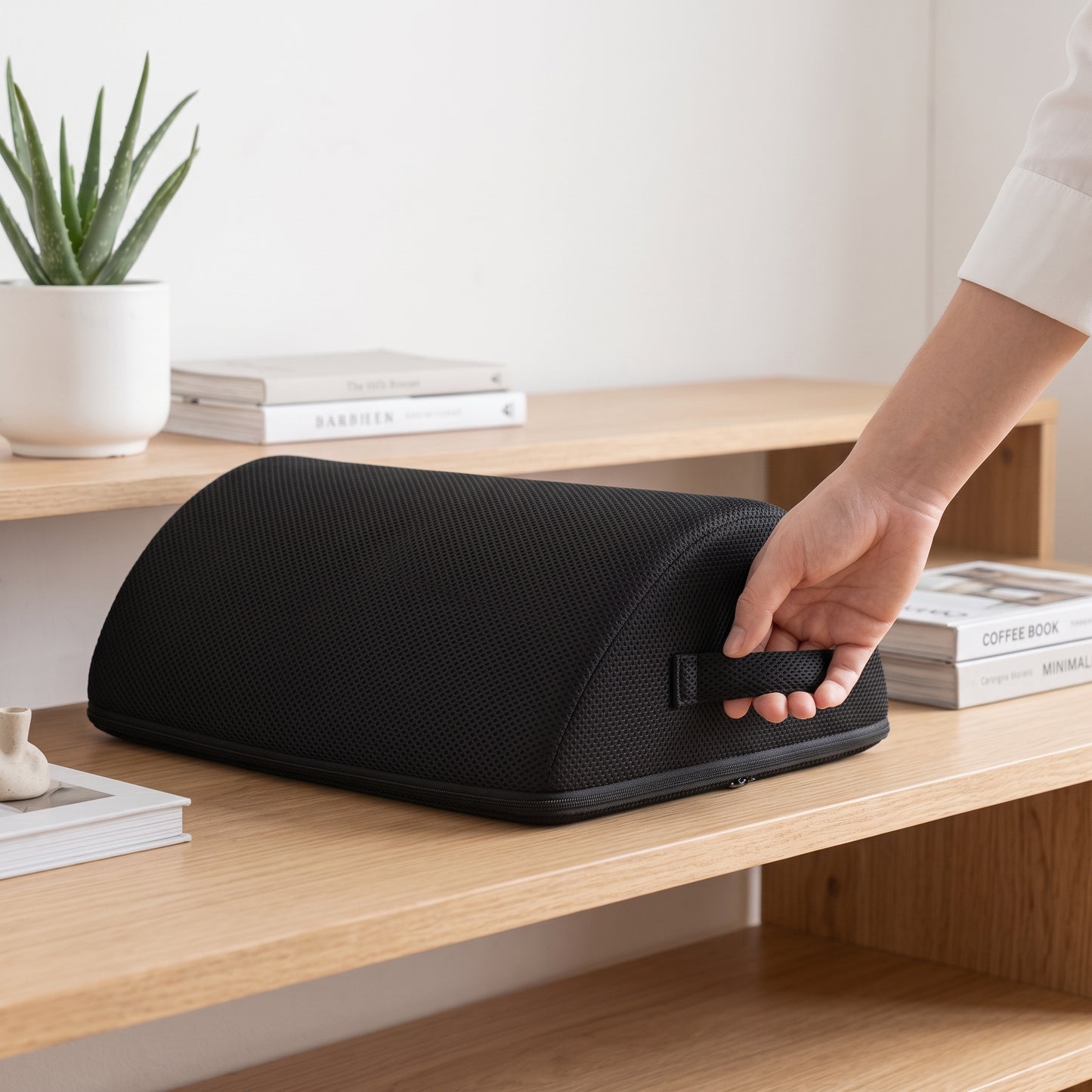 Reversible Ergonomic Under-Desk Foam Footrest with Rocking Support