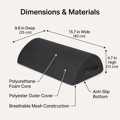 Reversible Ergonomic Under-Desk Foam Footrest with Rocking Support
