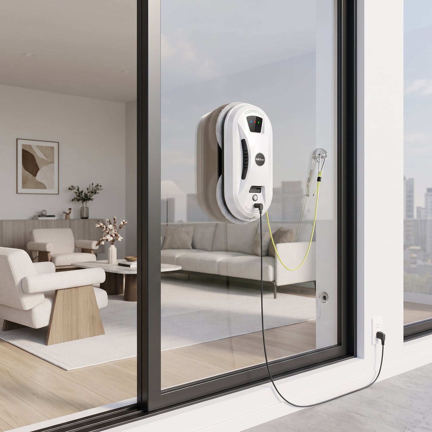 Robotic Window Cleaner with 5600Pa Suction & Remote Control