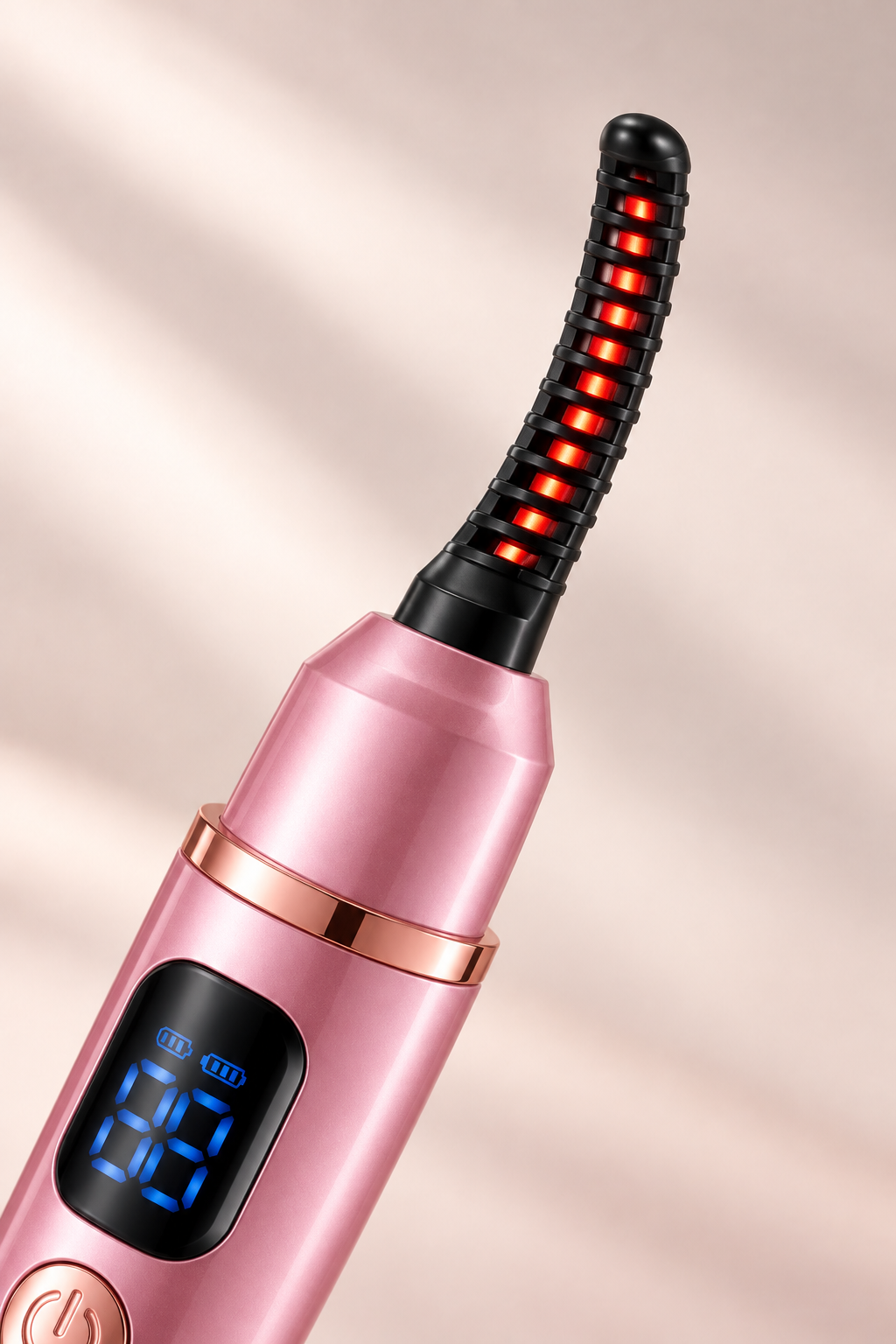 Rechargeable Heated Eyelash Curler with 3 Temperature Settings & Digital Display